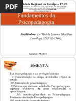 Fundamentos Da Psicopedagogia - PPT Slide e Apostila DR Helida Luana Pos Araripina