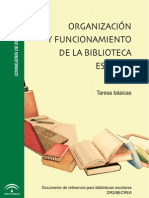 Organización y Funcionamiento de La Biblioteca Escolar