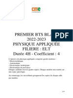 PREMIER BTS BLANC Physique Appliquée 2ELT 2022-2023