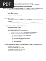 Resilience Building Plan Worksheet