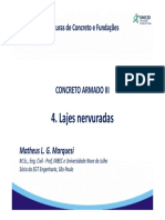 Dimensionamento e Detalhamento de Lajes Nervuradas