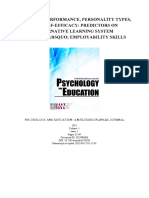 Academic Performance, Personality Types, and Self-Efficacy Predictors On Alternative Learning System Learners' Employability Skills