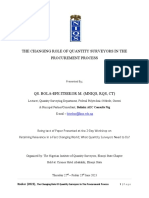 1the Changing Role of Quantity Surveyors in The Procurement Process Final Version