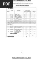 Textile Technology Syllabus