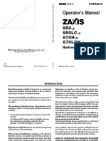 Hitachi Zw850 850lc 870h 870lch 3 Hydraulic Excavator Operator Manual