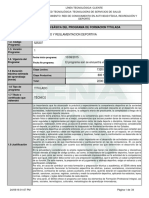 Infome Programa de Formación Titulada JUZGAMIENTO Y REGLAMENTACION DEPORTIVA