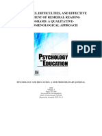 Challenges, Difficulties, and Effective Enactment of Remedial Reading Programs A Qualitative-Phenomenological Approach