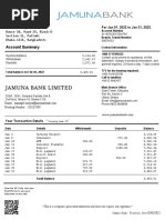 Bank Statement - Jamuna Bank