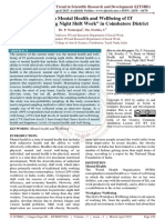 A Study On Mental Health and Wellbeing of IT Professionals Doing Night Shift Work" in Coimbatore District