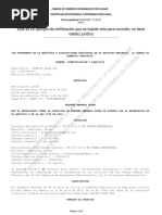 El Presente Documento Cumple Lo Dispuesto en El Artículo 15 Del Decreto Ley 019/12. para Uso Exclusivo de Las Entidades Del Estado