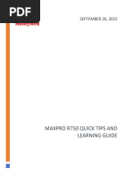 MAXPRO R750 Quick Tips and Learning Guide