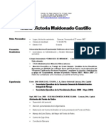 Curriculum Vitae de María Victoria Maldonado, Dic.2010, Dirección Caracas