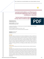 La Presencia Del Profesor y Su Influencia para Una Educación Significativa - Hacia Un Enfoque Mindfulness en Educación