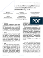 Exploring The Use of Social Networking Platforms As A Tool For Disseminating Information On World Health Day 2023