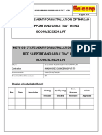 Method Statement For Installation of Thread Rod Support and Cable Tray Using Boomscissor Lift