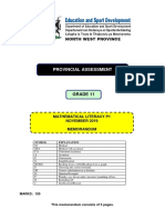 NW NSC GR 11 Maths Lit P1 Eng Memo Nov 2019