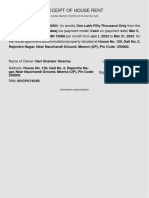 Receipt of House Rent: 2023 Towards The Rent at INR 15000 Per Month From Jun 1, 2022 To Mar 31, 2023 For