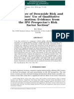 Disclosure of Downside Risk and Investors' Use of Qualitative Information Evidence From The IPO Prospectus's Risk Factor Section (2016)