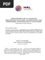 AMÉNAGEMENT de LA COMMUNE PÉRIURBAINE de KOUBRI Superposition Des Territoire Administratif Et Coutumier