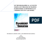 An Analysis of The Biographical Accounts About The Coming-Out Process of Filipino Adolescents Identified As Homosexuals: From The Perspective of Cass Model