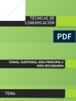 Clase 02 - Técnicas de Comunicación - Tema - Subtema - Idea Principal e Ideas Secundarias