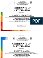 Certificate of Participation Lac