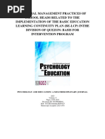 Financial Management Practices of School Heads Related To The Implementation of The Basic Education Learning Continuity Plan (BE-LCP) in The Division of Quezon Basis For Intervention Program