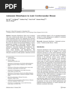 Autonomic Disturbances in Acute Cerebrovascular Disease