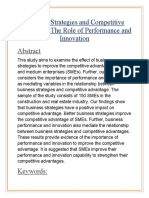 Business Strategies and Competitive Advantage: The Role of Performance and Innovation