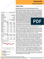 Systematix Apollo Pipes Initiating Coverage