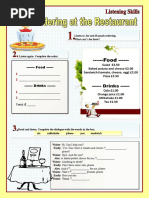 Listening Ordering at A Restaurant Conversation Topics Dialogs Information Gap Activi 116209