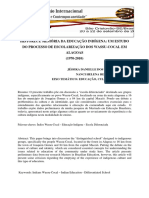 História E Memória Da Educação Indígena: Um Estudo Do Processo de Escolarização Dos Wassu-Cocal em Alagoas (1970-2010)