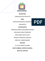 Cerveceria Nacional Dominicana. Presidente. Formulacion de Proyecto