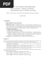 Projet Optimisation Deep Learning Theorie Et Pratique