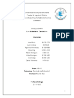 Investigación #1 - Materiales Cerámicos - Ciencia de Materiales I