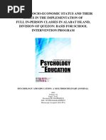 Parents' Socio-Economic Status and Their Roles in The Implementation of Full In-Person Classes in Alabat Island, Division of Quezon Basis For School Intervention Program