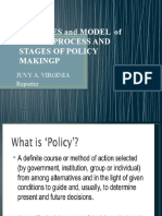 Theories and Model of Public Policy Stages in Policy Making