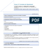 Annex III Formulaire de Signalement