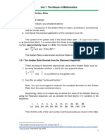 Unit 1 Lessons 1.3 and 1.4 Golden Ratio and Indispensability of Mathematics