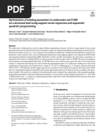 Optimization of Welding Parameters in Underwater Wet FCAW On A Structural Steel Using Support Vector Regression and Sequential Quadratic Programming