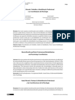 Saúde Mental e Trabalho A Reabilitação Profissional e As Contribuições Da Psicologia