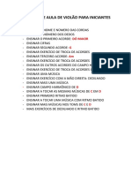 Plano de Aula de Violão para Iniciantes