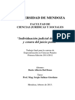 Dal Dosso, Darío. Individualización Judicial de La Pena y Cesura Del Juicio Penal