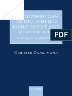 Gerhard Dannemann - The German Law of Unjustified Enrichment and Restitution - A Comparative Introduction-OUP Oxford (2009)