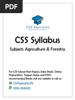 Agriculture Forestry Css Syllabus