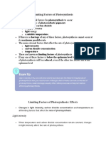 Limiting Factors of Photosynthesis