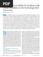 Improving Accessibility For Students With Visual Disabilities in The Technology Rich Classroom