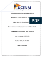 Asignatura: Análisis de Estados Financieros: Universidad Cristiana Evangélica Nuevo Milenio