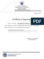 Certificate of Appearance