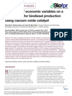 The Effect of Economic Variables On A Bio Refinery For Biodiesel Production